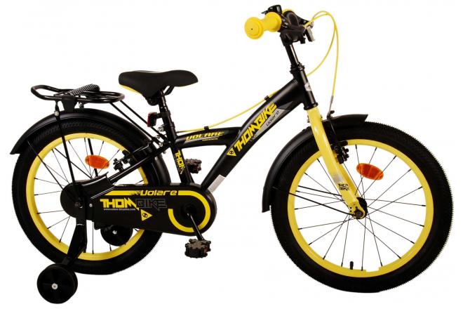 Volare Thombike Rower dziecięcy - Chłopcy - 18 cali - Black Yellow - Dwa hamulce ręczne