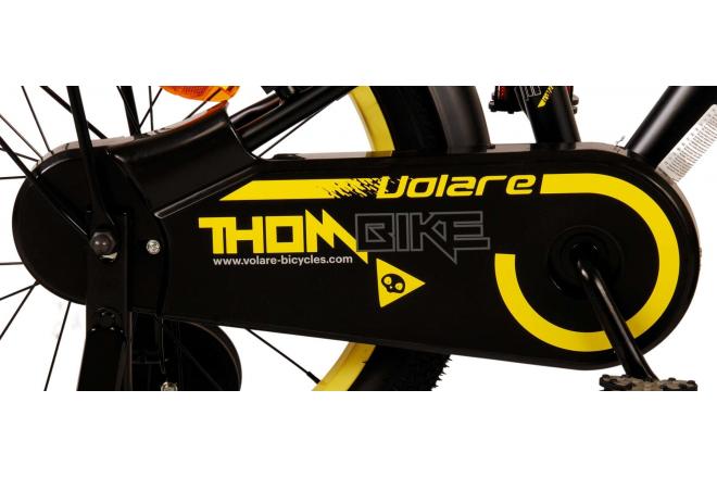 Volare Thombike Rower dziecięcy - Chłopcy - 18 cali - Black Yellow - Dwa hamulce ręczne