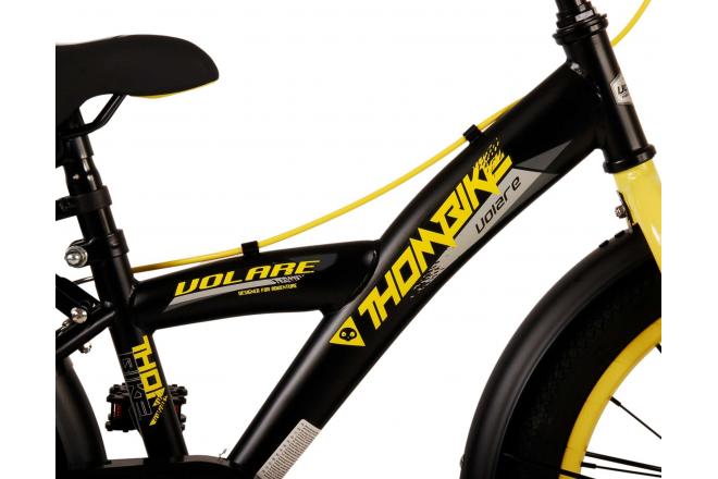 Volare Thombike Rower dziecięcy - Chłopcy - 18 cali - Black Yellow - Dwa hamulce ręczne