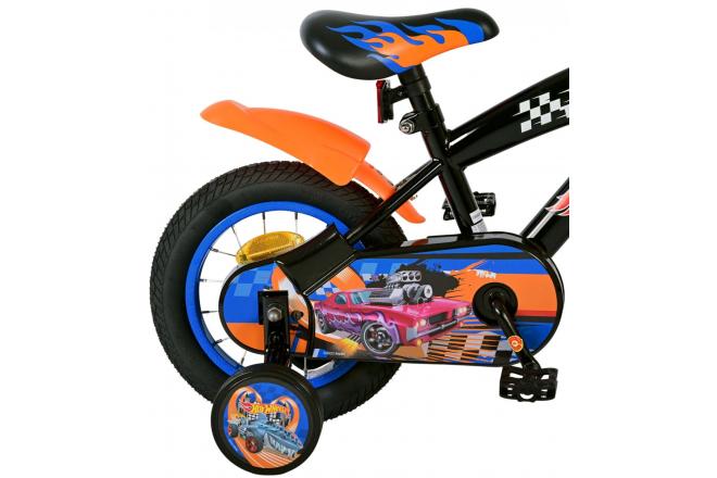 Rower dziecięcy Hot Wheels - chłopcy - 12 cali - czarny pomarańczowy niebieski